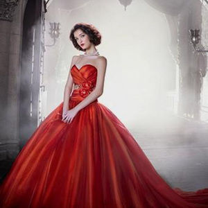 alfred angelo red and white wedding dress